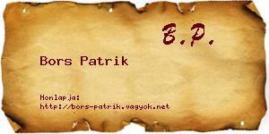 Bors Patrik névjegykártya