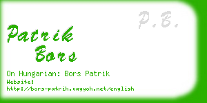 patrik bors business card